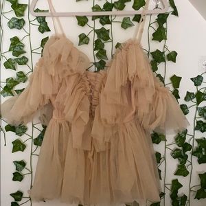 Nude tulle top